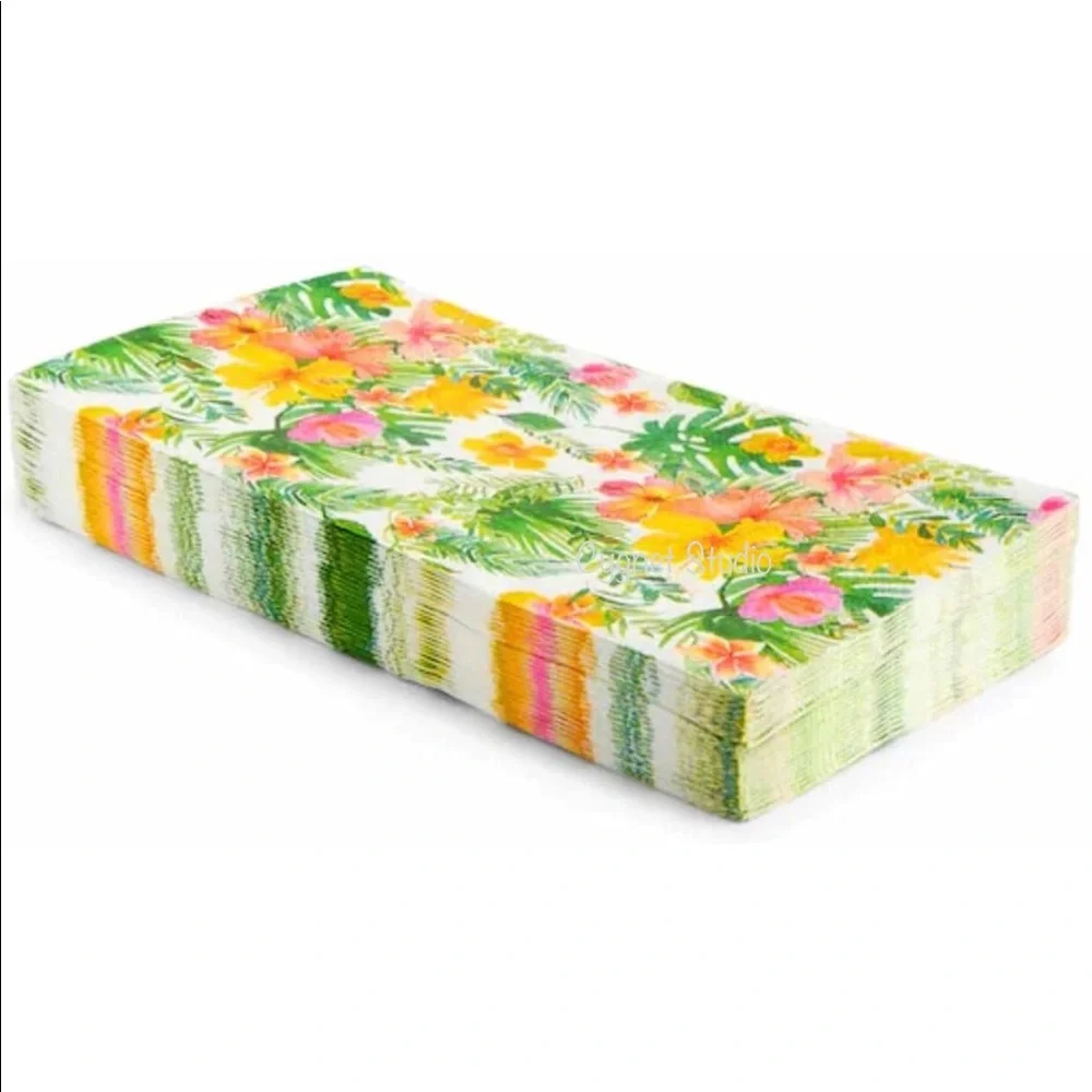Celebrate It Tropical Flower Guest Towel Paper Napkins, 24ct